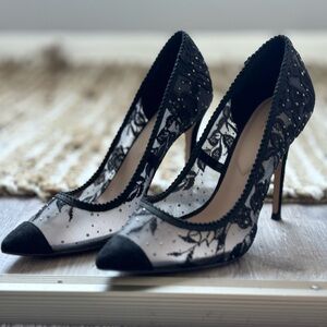 Lace black heels
